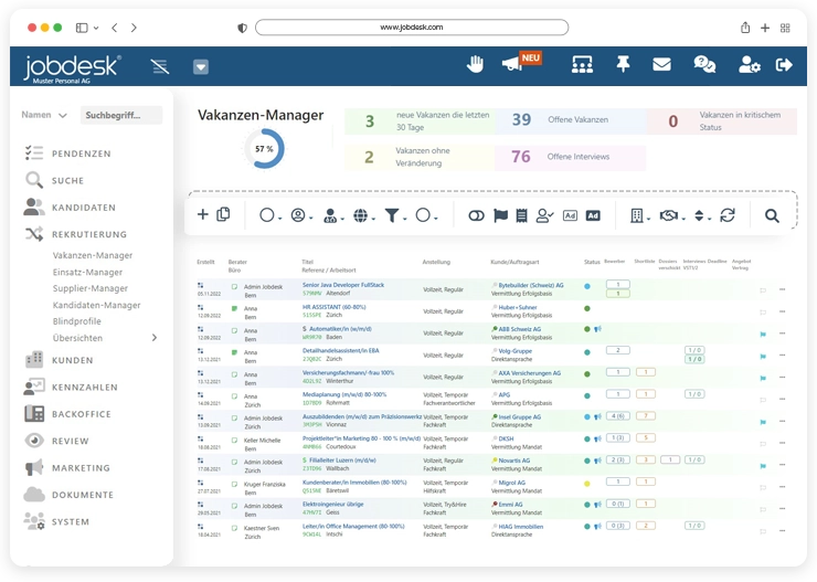 CRM Personal ATS Bewerbermanagement Applicant Tracking System